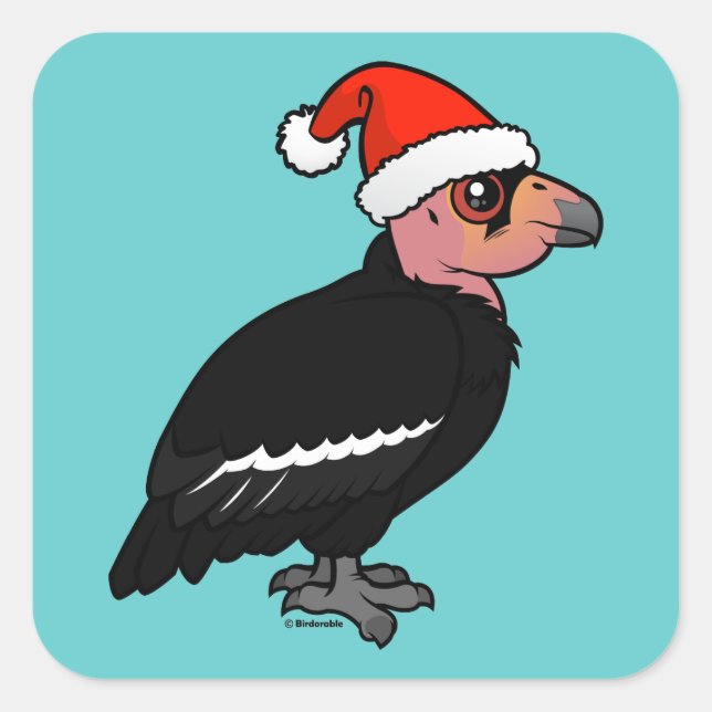 Christmas California Condor Square Sticker (Front)