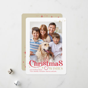 CHRISTMAS calligraphy stylish festive modern photo Holiday Card