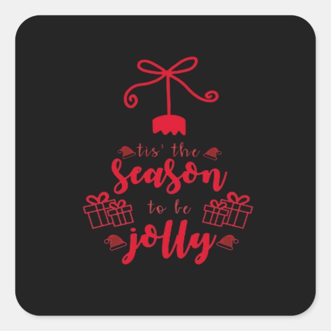 Christmas Calligraphy - Tis The Season Square Sticker (Front)