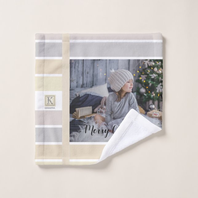 Christmas Calligraphy Winter Colour Palette Photo Wash Cloth (Wash Cloth)