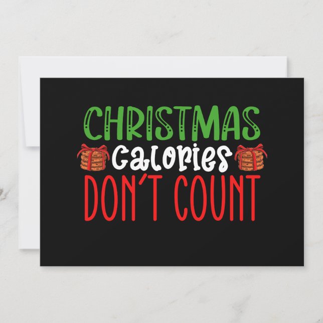 Christmas Calories Don't Count Cookies Family Invitation (Front)