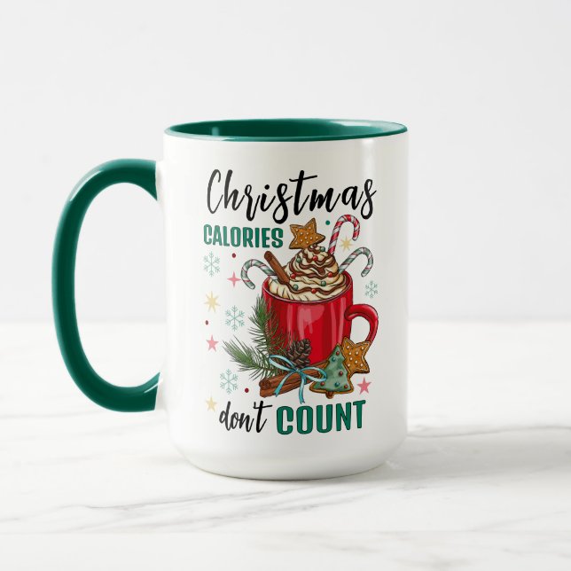 Christmas Calories Don't Count Cute Coffee Mug (Left)