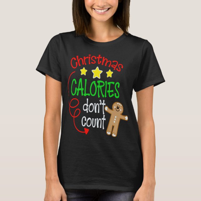 Christmas Calories Don't Count - Funny Cute Ginger T-Shirt (Front)