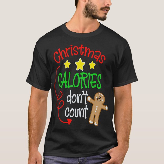 Christmas Calories Don't Count - Funny Cute Ginger T-Shirt (Front)