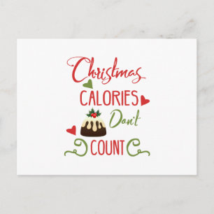 christmas calories dont count funny holiday quote postcard