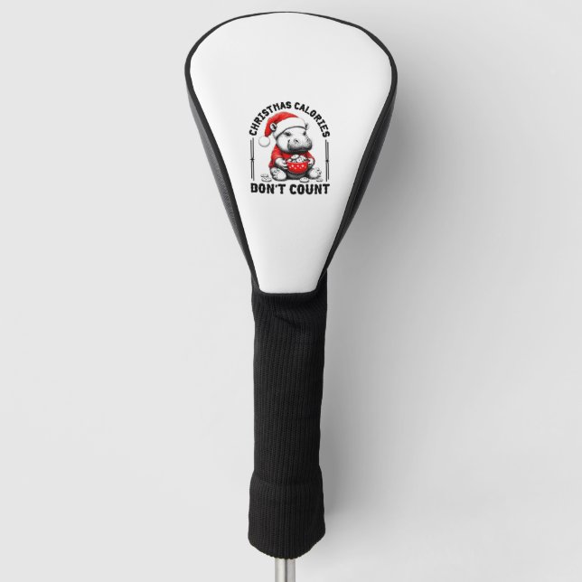 Christmas Calories Don't Count Funny Moo Deng Cook Golf Head Cover (Front)