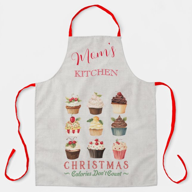Christmas Calories Don't Count - Holiday Cupcakes  Apron (Front)