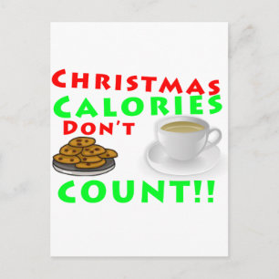 Christmas Calories Don't Count Humour Funny Holiday Postcard