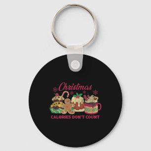 Christmas Calories Don't Count Milk Cookies Key Ring
