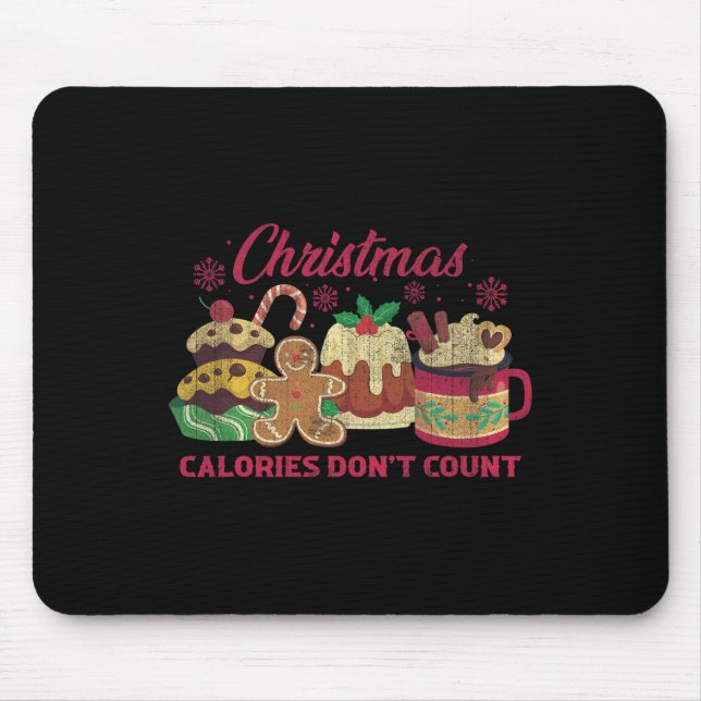 Christmas Calories Don't Count Milk Cookies  Mouse Mat (Front)
