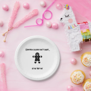 CHRISTMAS CALORIES DON'T COUNT PAPER PLATE