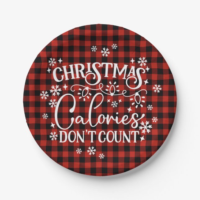 Christmas Calories Don't Count Paper Plate (Front)
