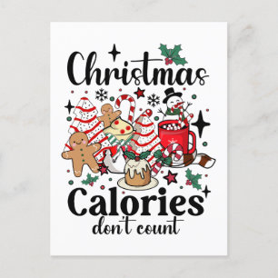 Christmas Calories Don't Count Postcard