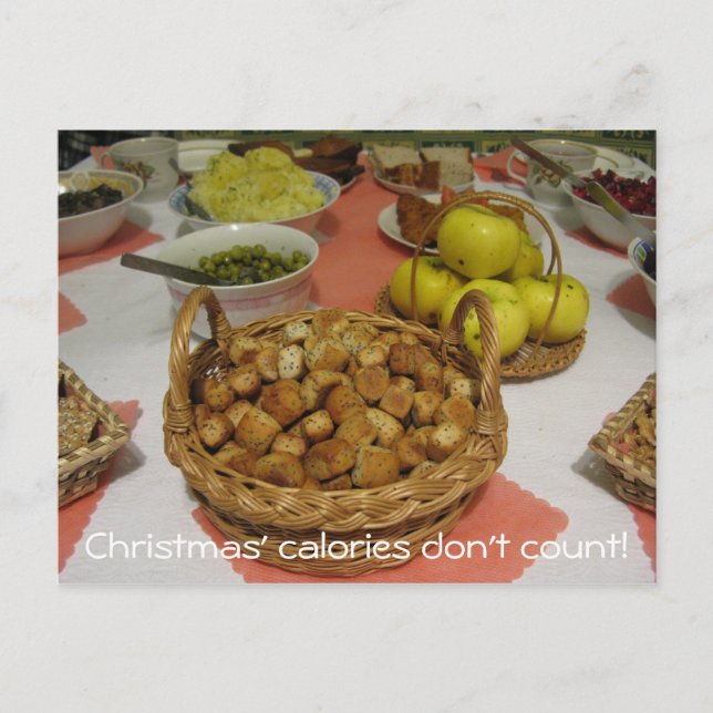 Christmas Calories Don't Count Postcard (Front)