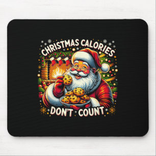 CHRISTMAS CALORIES DON'T COUNT - Santa Cookie Tee Mouse Mat