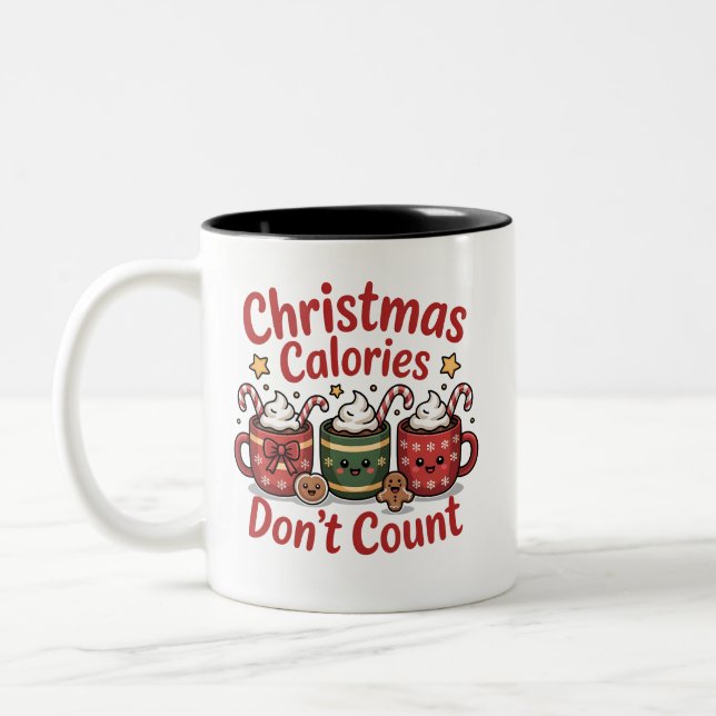 christmas calories dont count  Two-Tone coffee mug (Left)