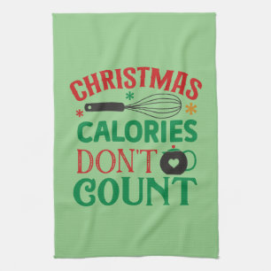 Christmas calories don't count; Xmas; cooking; Tea Towel