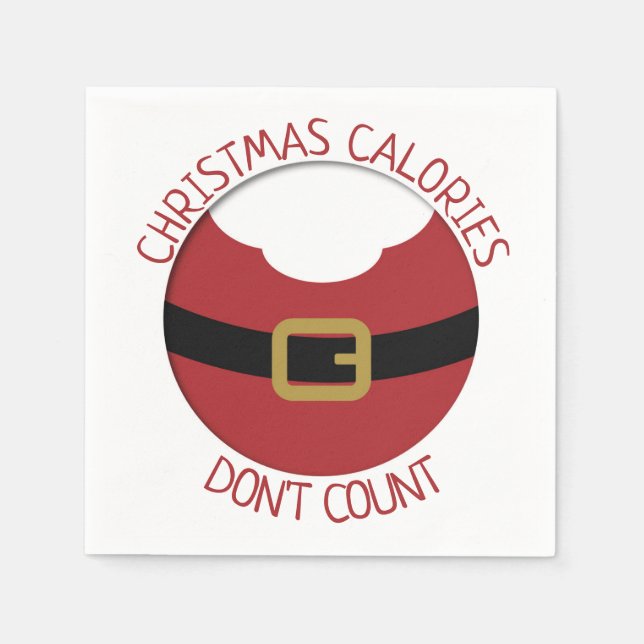 Christmas calories Santa's belly red suit Napkin (Front)