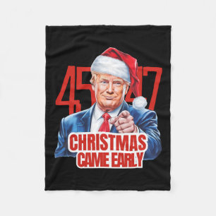Christmas Came Early Funny Donald Trump Santa Clau Fleece Blanket