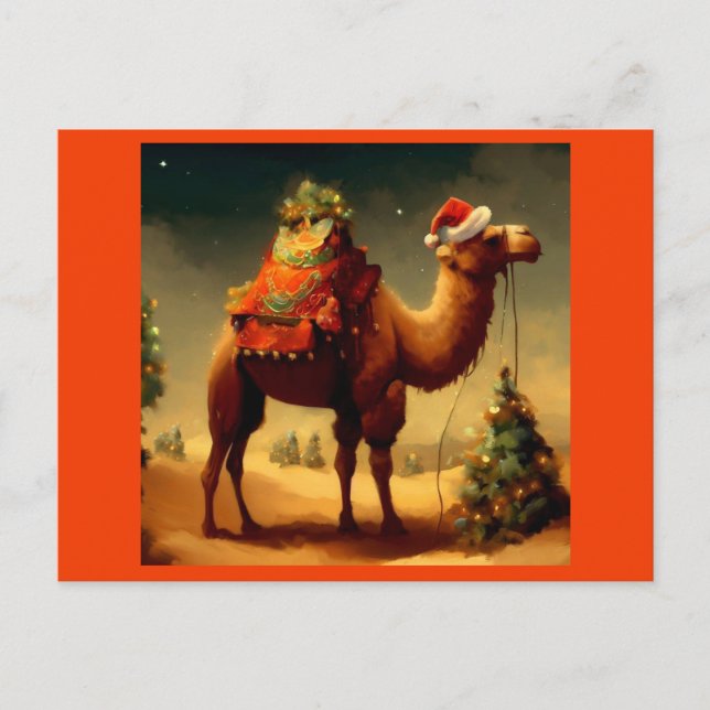 Christmas Camel 1 Holiday Postcard (Front)