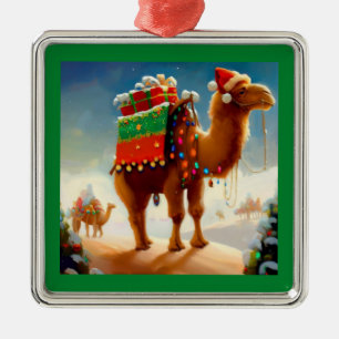 Christmas Camel 2 Metal Tree Decoration