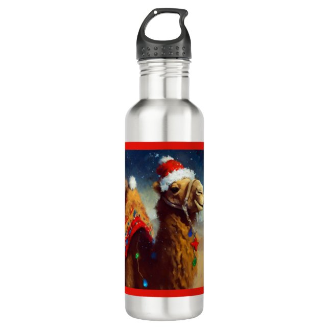Christmas Camel 3 710 Ml Water Bottle (Front)