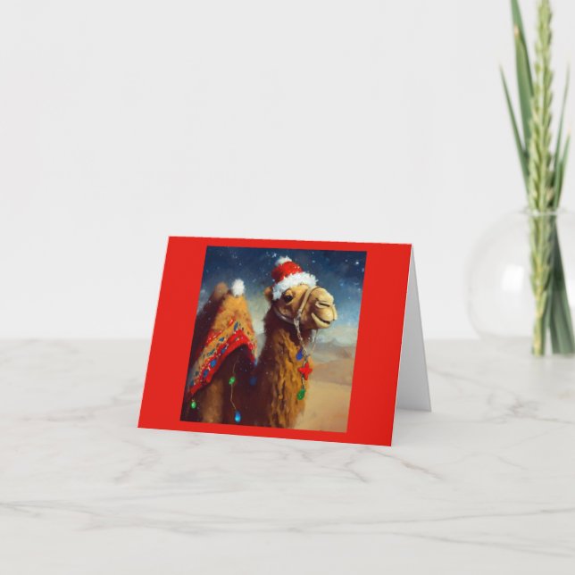 Christmas Camel 3 Holiday Card (Front)