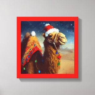 Christmas Camel 3 Stretched Canvas Print