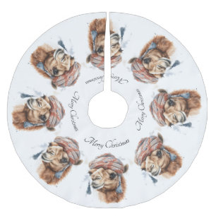 Christmas Camel, customisable  Brushed Polyester Tree Skirt