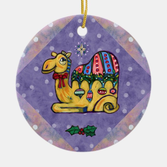 Christmas Camel Whimsical Tree Ornament (Front)