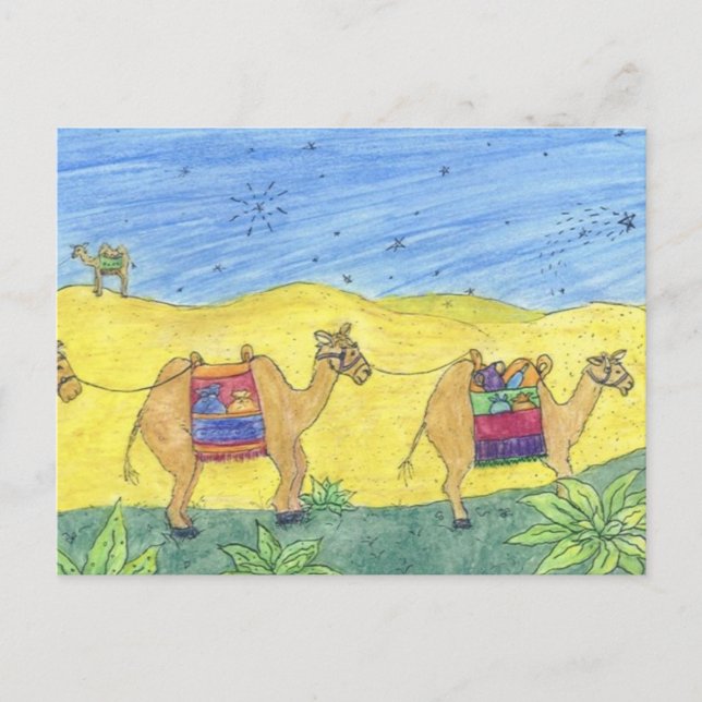 CHRISTmas Camels Postcard (Front)