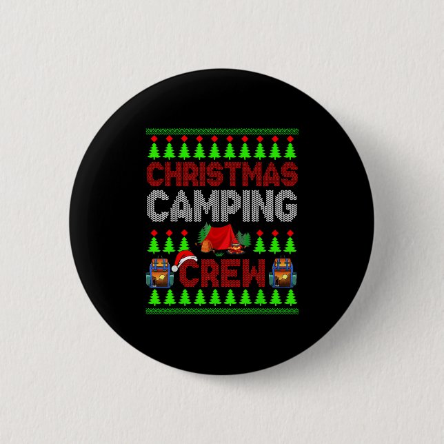 Christmas Camng Crew Xmas Sweater Santa Camper Cam 6 Cm Round Badge (Front)
