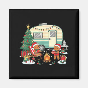 Christmas Camng Gingerbread Campfire Tree Santa Ha Magnet