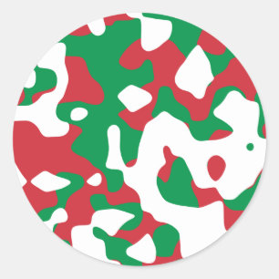 Christmas Camouflage Classic Round Sticker