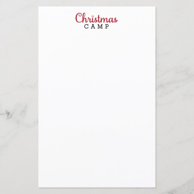 Christmas Camp Stationery | CHRISTMAS CAMP (Front)