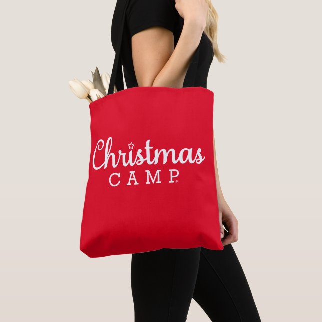 Christmas Camp Tote Bag | Green | Christmas Bags (Close Up)