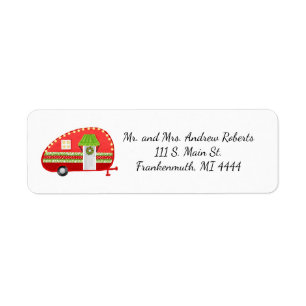 Christmas Camper Return Address Label