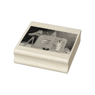 Christmas camper trailer retro art rubber stamp