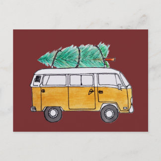 Christmas Campervan Postcard