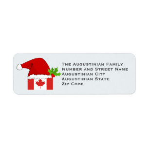 Christmas CANADA Patriotic Flag Return Address