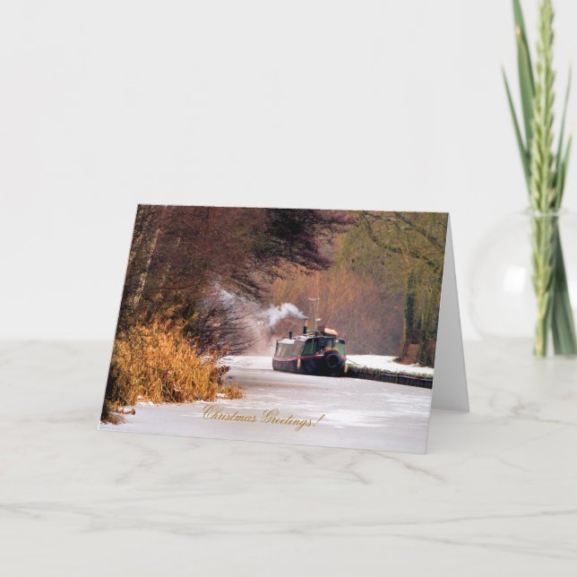CHRISTMAS CANAL BOATS HOLIDAY CARD (Front)