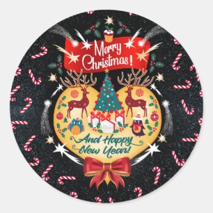 Christmas Candies Classic Round Sticker