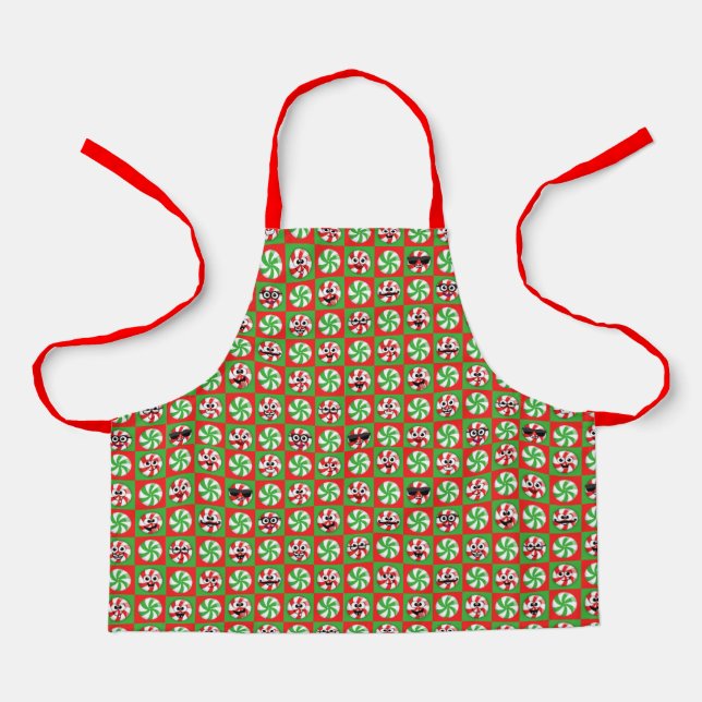 Christmas Candies Faces Apron (Front)