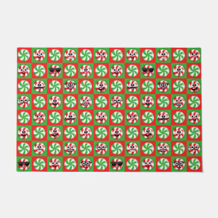Christmas Candies Faces Doormat