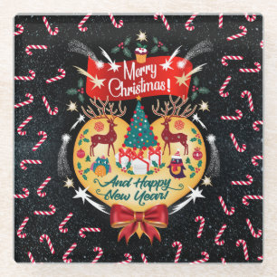 Christmas Candies Glass Coaster
