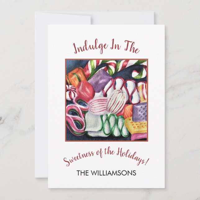 Christmas Candies Holiday Card (Front)