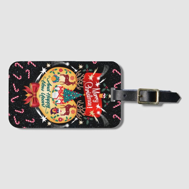 Christmas Candies Luggage Tag (Front Horizontal)