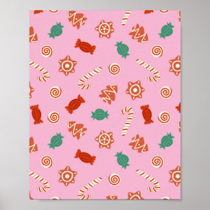 Christmas candies - pink poster