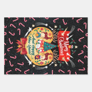 Christmas Candies Wrapping Paper Sheet