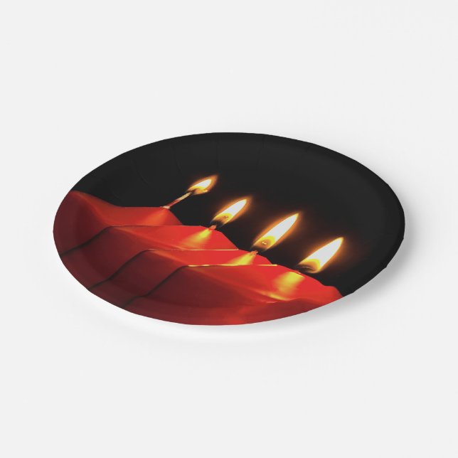 Christmas Candle Advent Wreath Paper Plate (Angled)
